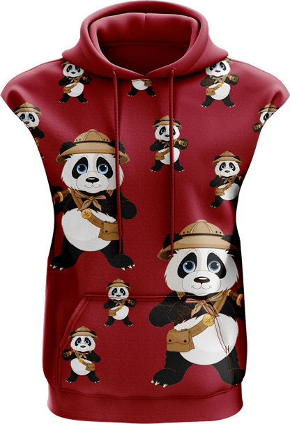 Explorer Panda Sleeveless Hoodie - fungear.com.au