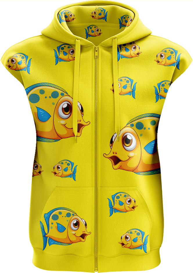 Fish out of Water Full Zip Sleeveless Hoodie Jackets