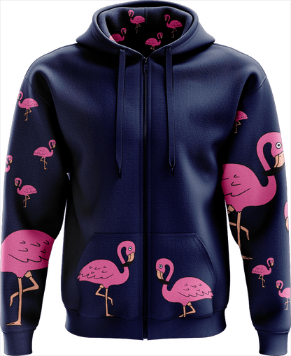 Flamingo Full Zip Hoodies Jacket - fungear.com.au