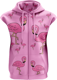 Flamingo Full Zip Sleeveless Hoodie Jackets 3
