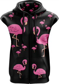 Flamingo Full Zip Sleeveless Hoodie Jackets 4