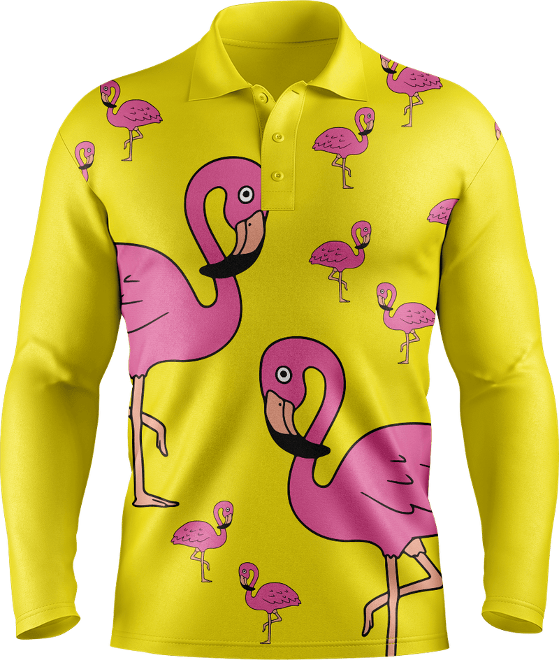 Flamingo Men's Long Sleeve Polo
