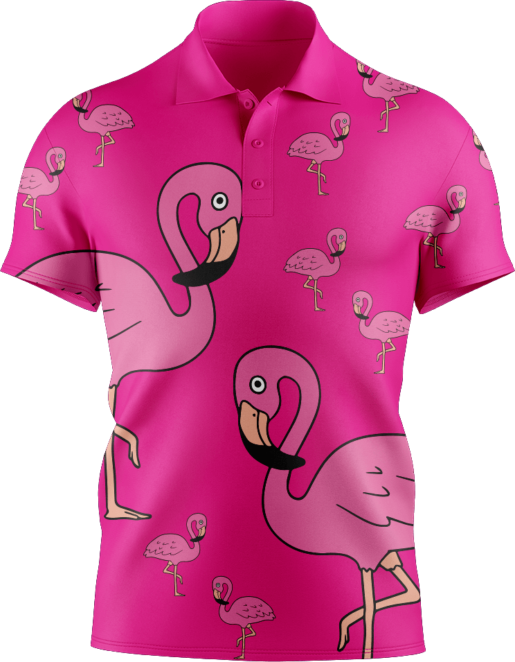 Flamingo Men's Short Sleeve Polo