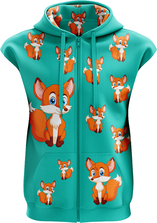 Fox Full Zip Sleeveless Hoodie Jackets - fungear.com.au