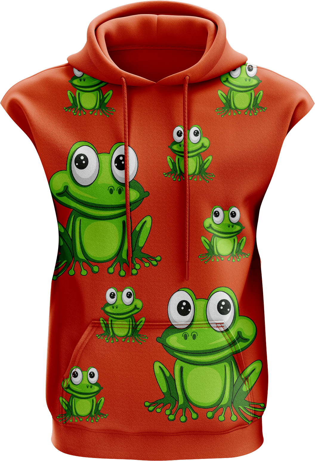 Freaky Frog Full Zip Sleeveless Hoodie Jackets - fungear.com.au