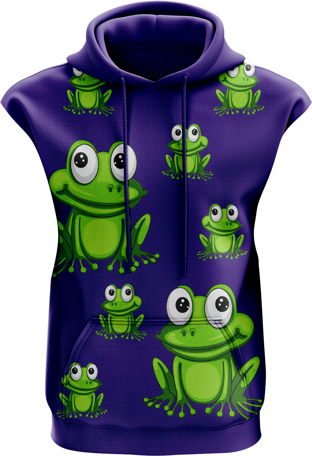 Freaky Frog Full Zip Sleeveless Hoodie Jackets - fungear.com.au