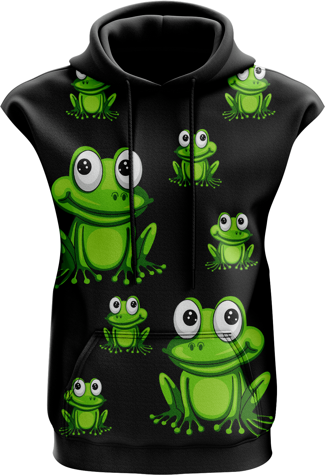 Freaky Frog Full Zip Sleeveless Hoodie Jackets - fungear.com.au