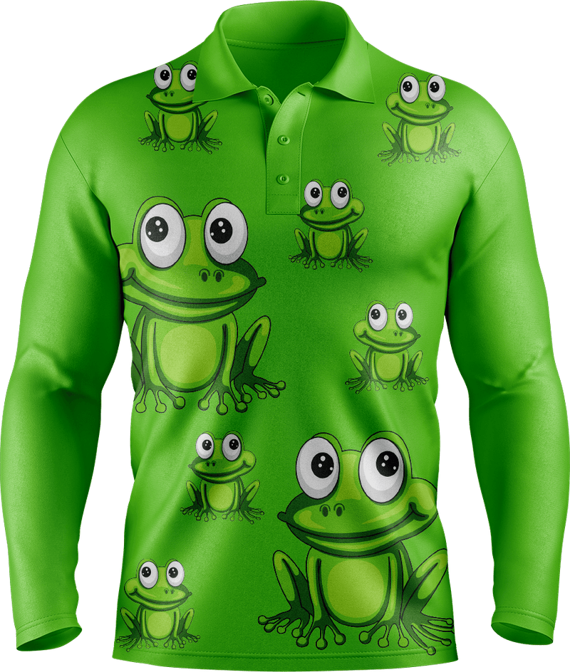 Freaky Frog Men's Long Sleeve Polo