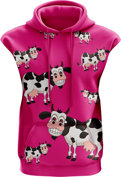 Fussy Cow Full Zip Sleeveless Hoodie Jackets - fungear.com.au