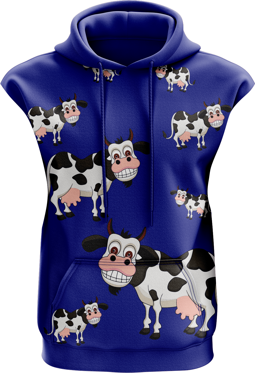 Fussy Cow Full Zip Sleeveless Hoodie Jackets - fungear.com.au