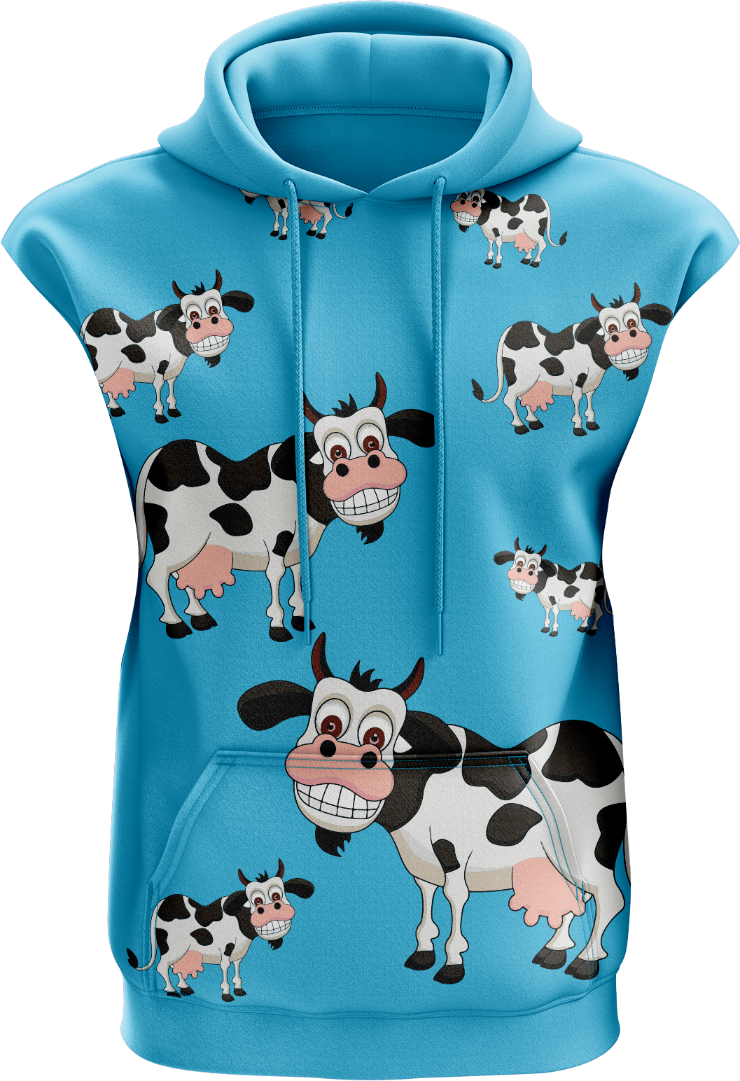 Fussy Cow Full Zip Sleeveless Hoodie Jackets