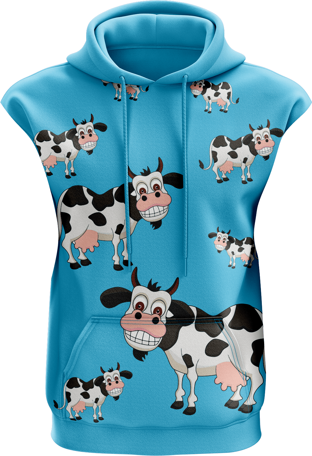 Fussy Cow Full Zip Sleeveless Hoodie Jackets - fungear.com.au