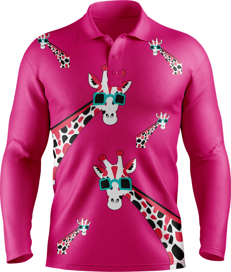 Gigi Giraffe Men's Long Sleeve Polo