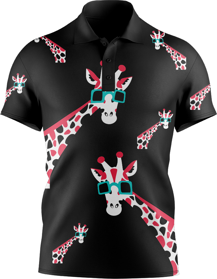 Gigi Giraffe Men's Short Sleeve Polo