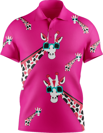 Gigi Giraffe Men's Short Sleeve Polo - fungear.com.au