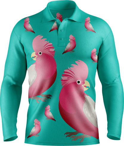 Glama Galah Men's Polo. Long or Short Sleeve - fungear.com.au