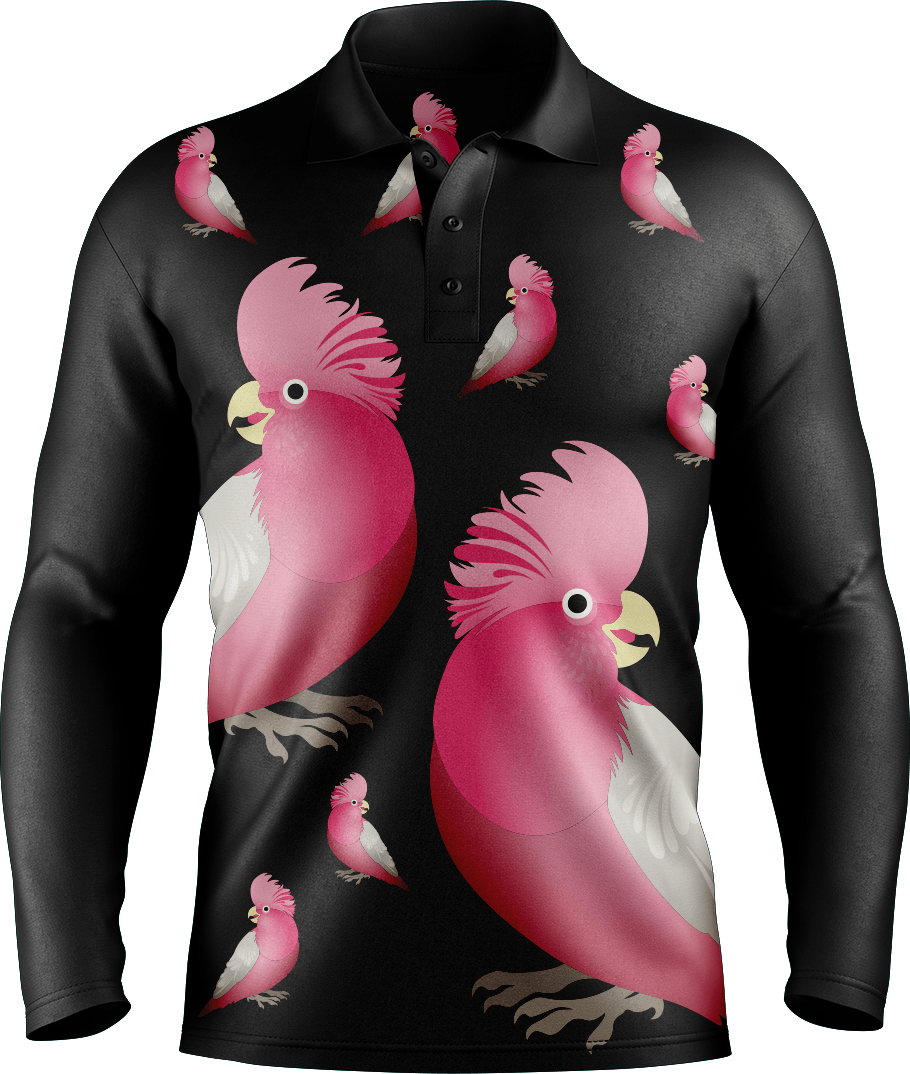 Glama Galah Men's Polo. Long or Short Sleeve - fungear.com.au