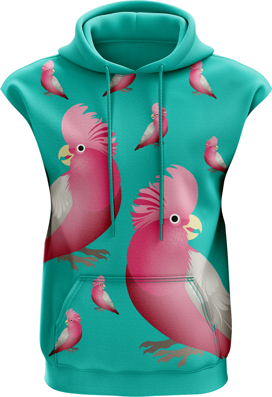 Glama Galah Sleeveless Hoodie - fungear.com.au