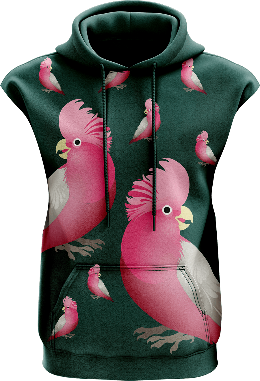 Glama Galah Sleeveless Hoodie - fungear.com.au