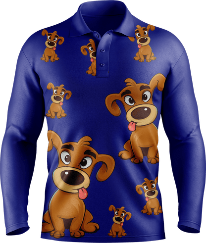 Goofy Woofy Men's Long Sleeve Polo - fungear.com.au