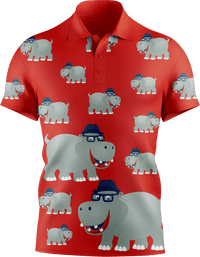 Hungry Hippo Men's Short Sleeve Polo 2