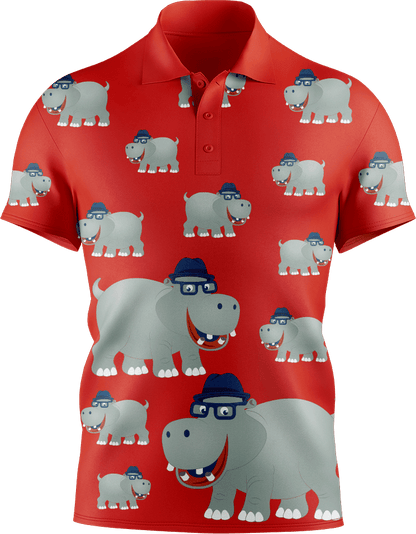 Hungry Hippo Men's Short Sleeve Polo - fungear.com.au