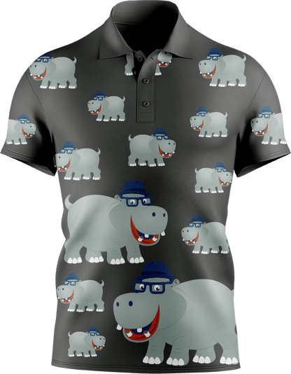 Hungry Hippo Men's Short Sleeve Polo - fungear.com.au