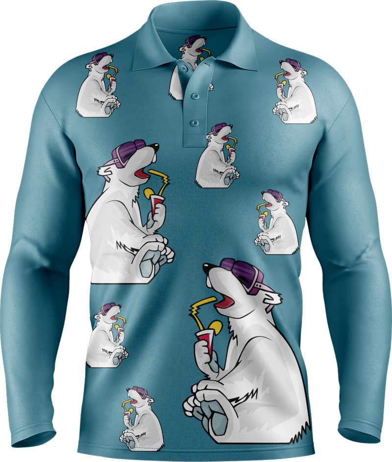 Ice Bear Men's Long Sleeve Polo