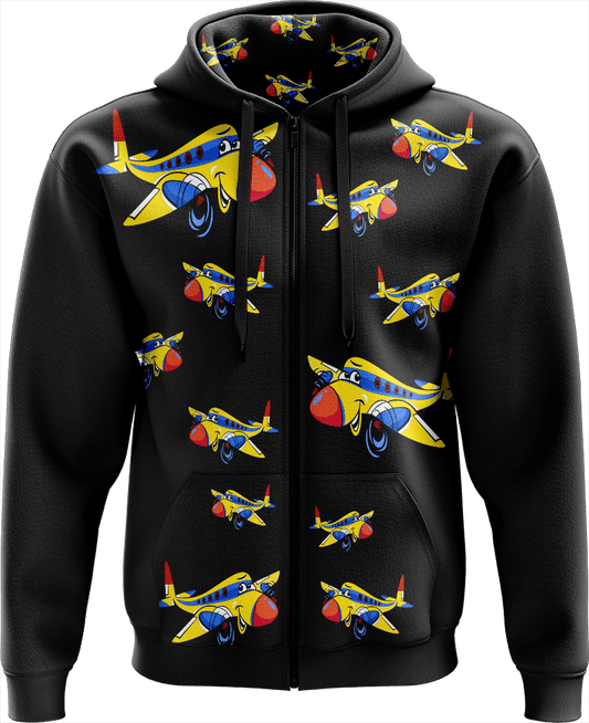 Jet Plane Full Zip Hoodies Jacket - fungear.com.au