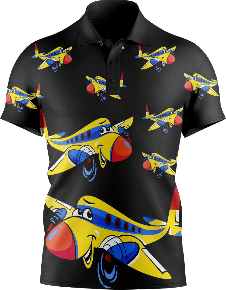 Jet Plane Men's Short Sleeve Polo - fungear.com.au