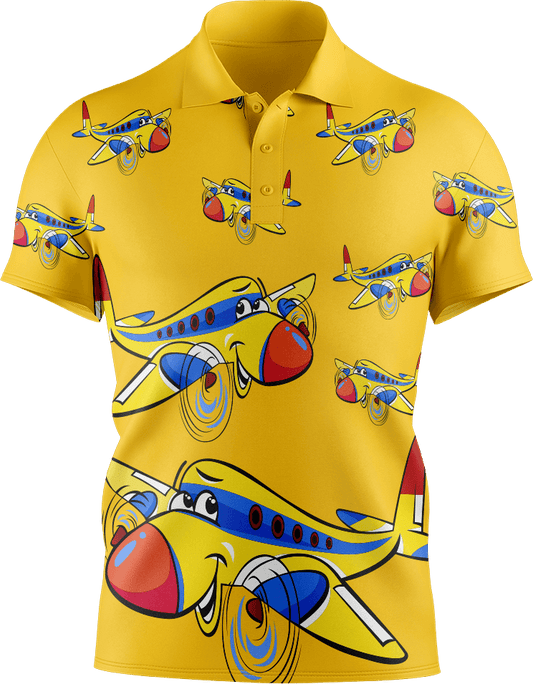 Jet Plane Men's Short Sleeve Polo - fungear.com.au