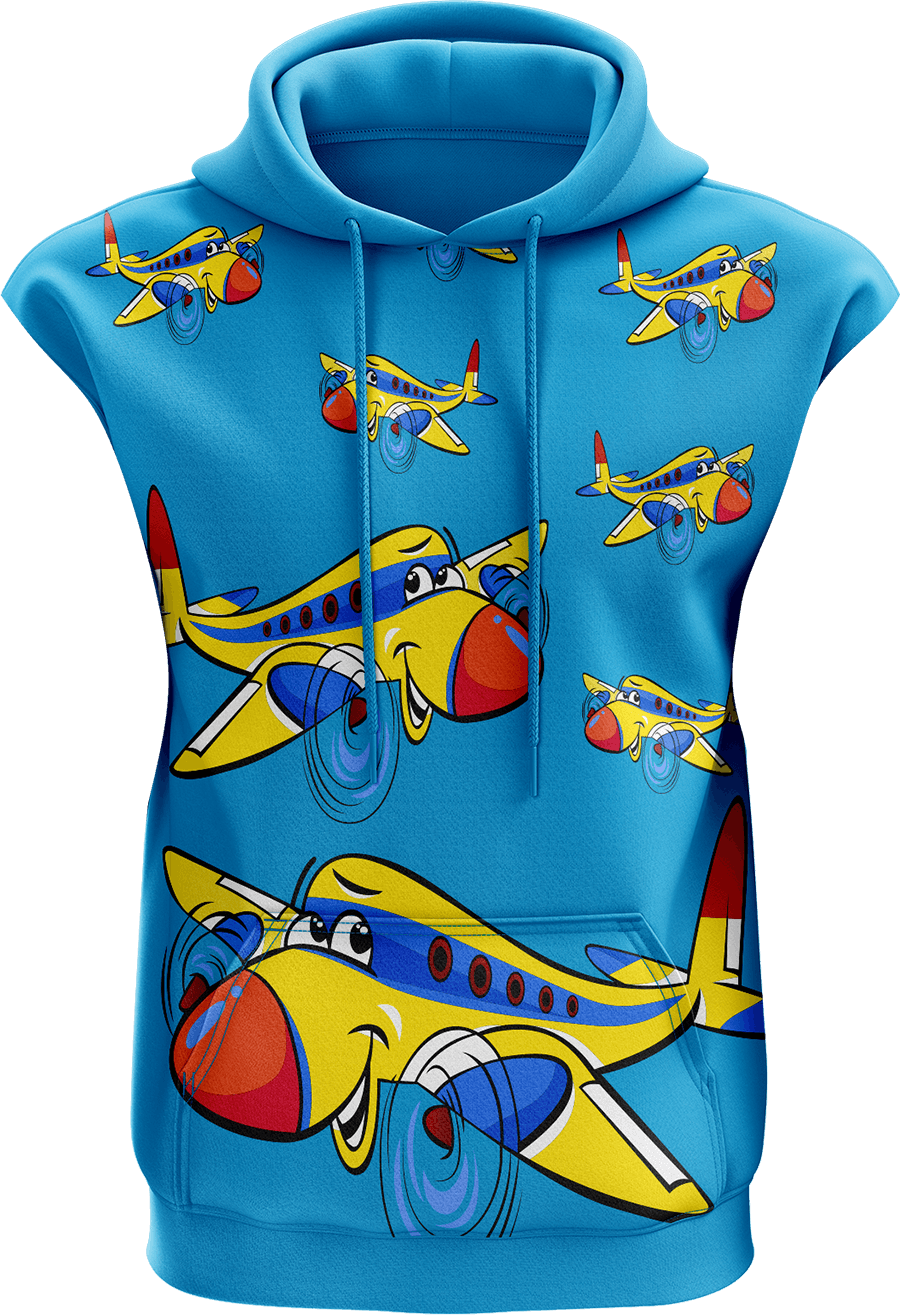 Jet Plane Sleeveless Hoodie - fungear.com.au