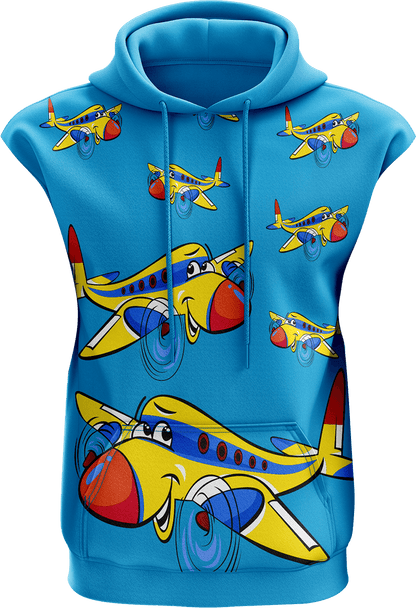 Jet Plane Sleeveless Hoodie - fungear.com.au