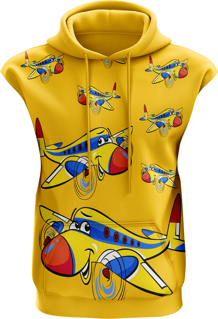 Jet Plane Sleeveless Hoodie - fungear.com.au