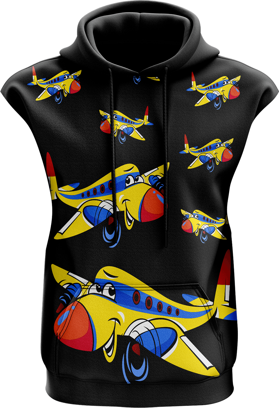 Jet Plane Sleeveless Hoodie - fungear.com.au