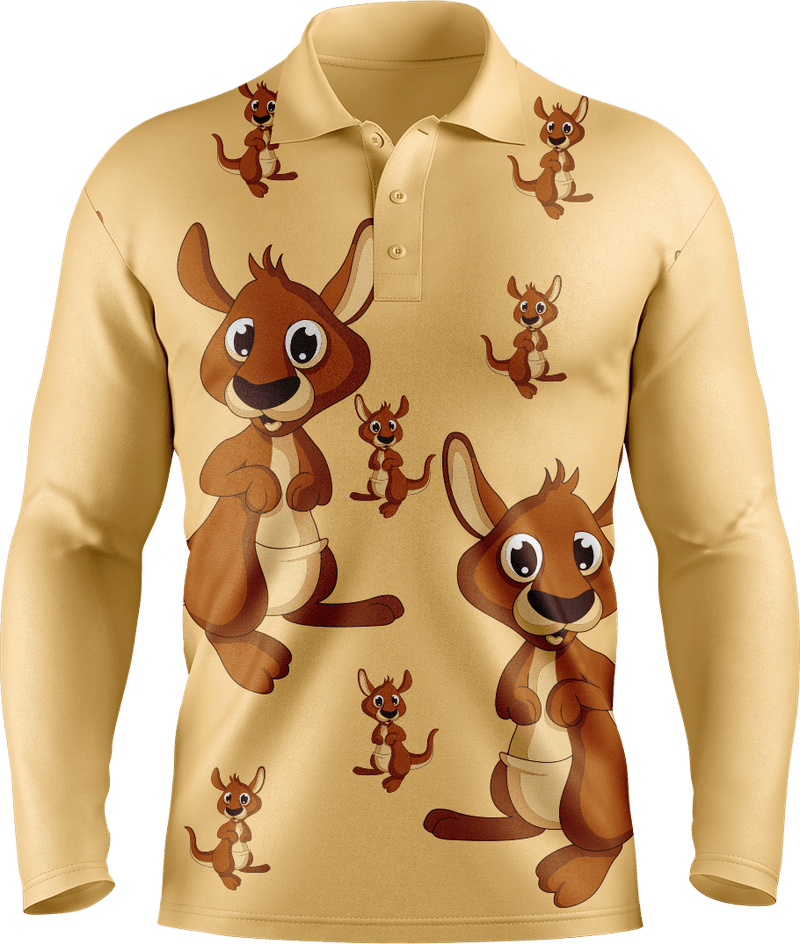 Kanga Back Men's Long Sleeve Polo