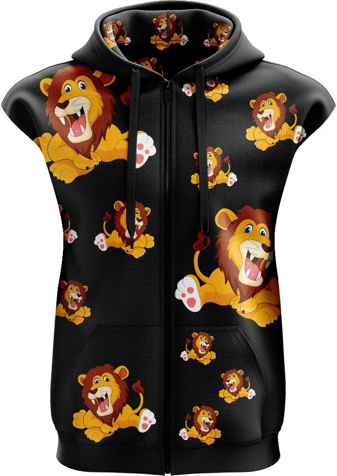 Leo Lion Full Zip Sleeveless Hoodie Jackets