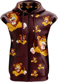 Leo Lion Full Zip Sleeveless Hoodie Jackets 2