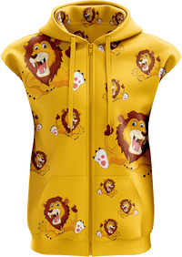 Leo Lion Full Zip Sleeveless Hoodie Jackets 3