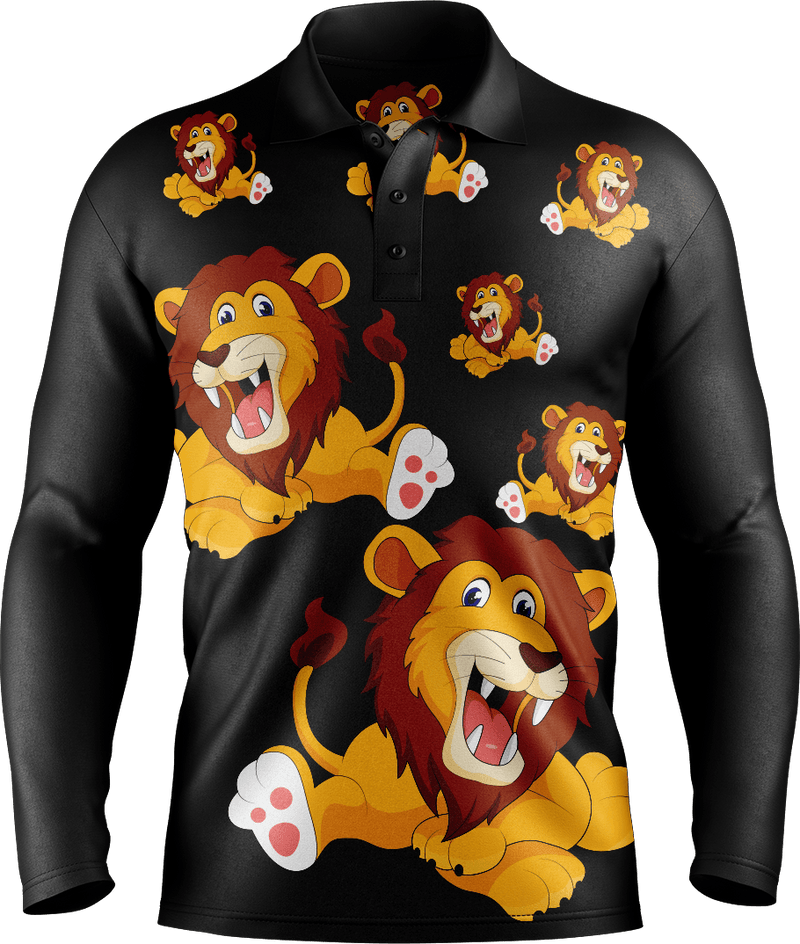 Leo Lion Men's Long Sleeve Polo