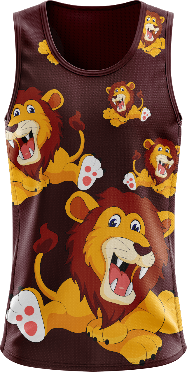 Leo Lion Singlets - fungear.com.au