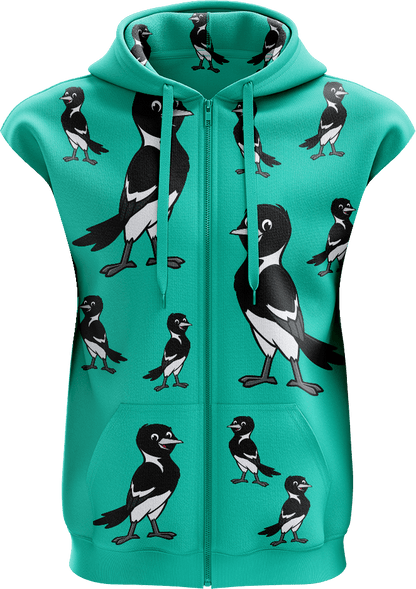 Magic Magpie Full Zip Sleeveless Hoodie Jackets - fungear.com.au