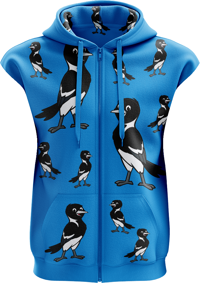 Magic Magpie Full Zip Sleeveless Hoodie Jackets - fungear.com.au