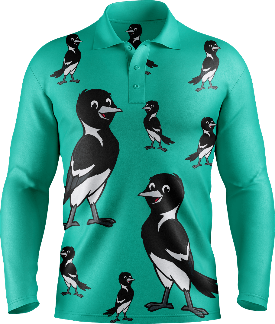 Magic Magpie Men's Long Sleeve Polo