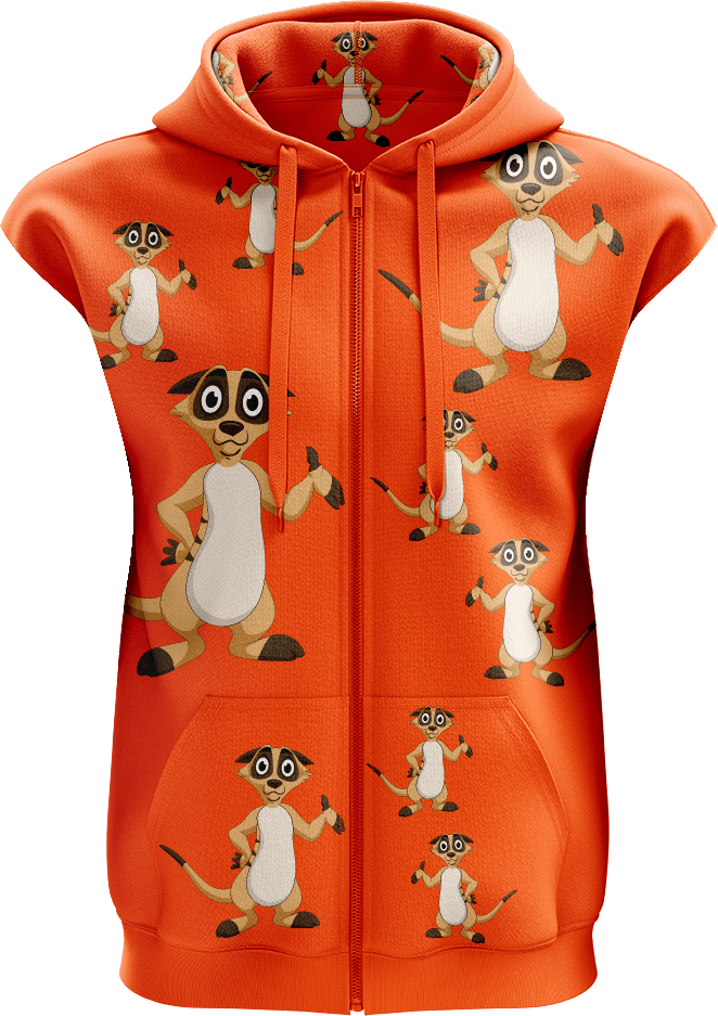 Magnifique Meerekat Full Zip Sleeveless Hoodie Jackets