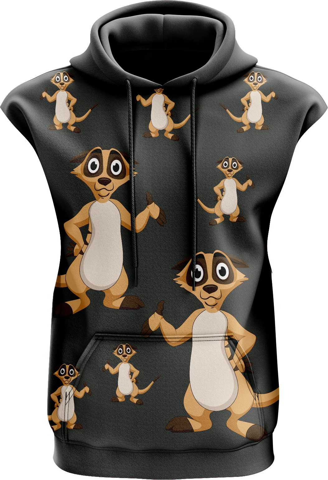 Magnifique Meerekat Sleeveless Hoodie - fungear.com.au