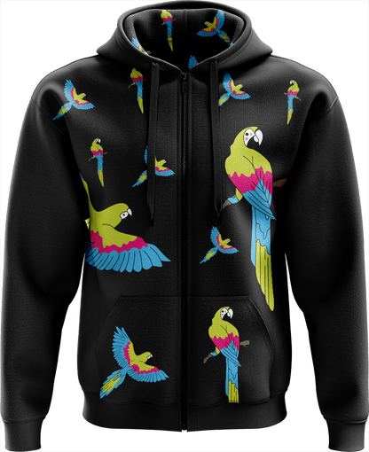 Majectic Macaw Full Zip Hoodies Jacket - fungear.com.au