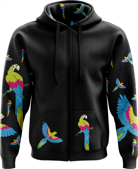 Majectic Macaw Full Zip Hoodies Jacket - fungear.com.au