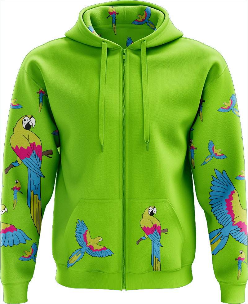 Majectic Macaw Full Zip Hoodies Jacket