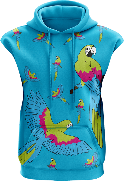 Majectic Macaw Sleeveless Hoodie - fungear.com.au
